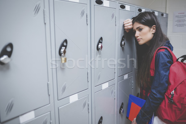 Triste studente armadietto Università donna Foto d'archivio © wavebreak_media