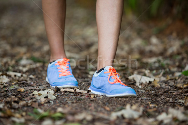 Femeie jogging parc picioare sport funcţionare Imagine de stoc © wavebreak_media