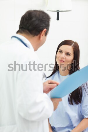 Jovem feminino pressão arterial saúde medicina trabalhando Foto stock © wavebreak_media