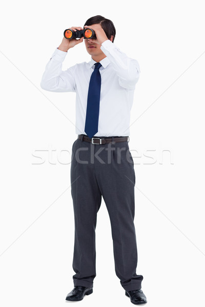 Handlowiec patrząc szpieg szkła biały człowiek Zdjęcia stock © wavebreak_media