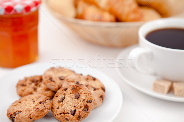 Cookies taza café blanco placas azúcar Foto stock © wavebreak_media