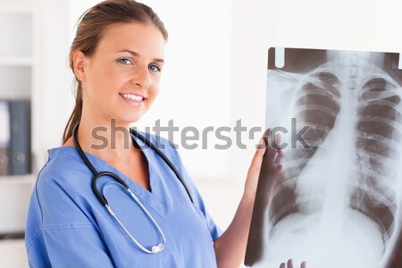 Arts Xray vergadering computer kliniek jonge Stockfoto © wavebreak_media