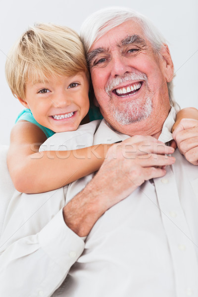 Retrato avô neto sorridente juntos casa Foto stock © wavebreak_media