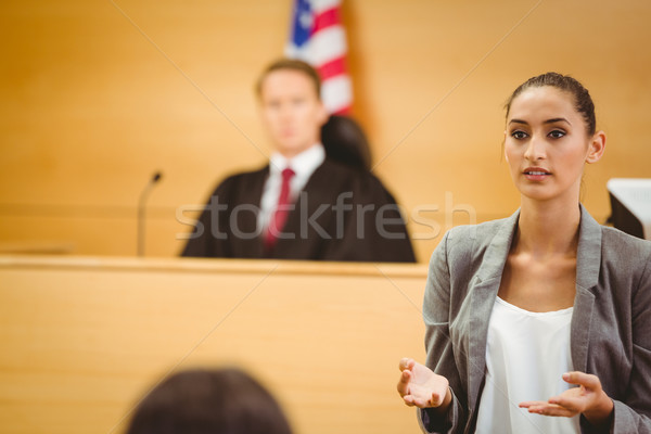 Serious lawyer make a closing statement Stock photo © wavebreak_media