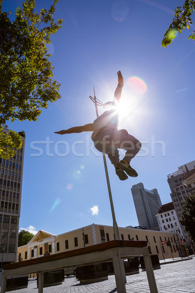  Man doing parkour in the city Stock photo © wavebreak_media