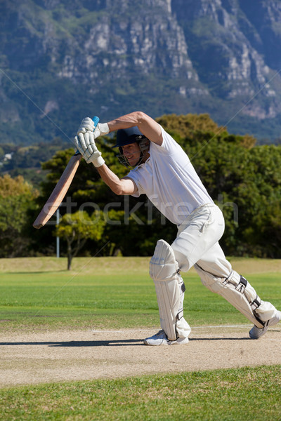 Cricket player playing on field during sunny day Stock photo © wavebreak_media