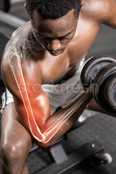 Sin camisa hombre pesas gimnasio digitalmente generado Foto stock © wavebreak_media