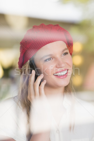 Feliz mujer teléfono centro moda vidrio Foto stock © wavebreak_media