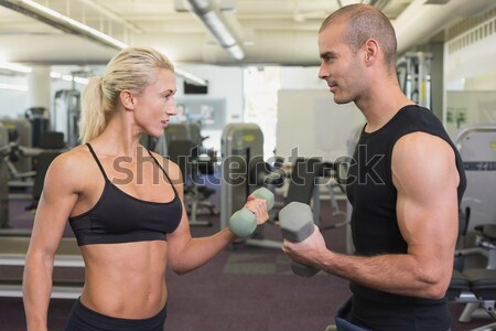 Erkek kadın dambıl crossfit Stok fotoğraf © wavebreak_media