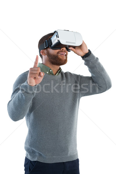 Stock fotó: Férfi · igazgató · virtuális · valóság · headset · fehér