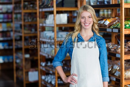 Female staff weighting vegetables on scale Stock photo © wavebreak_media