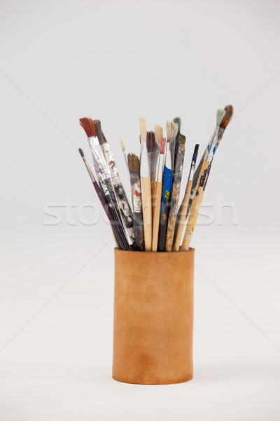 Varieties of paint brushes in jar Stock photo © wavebreak_media