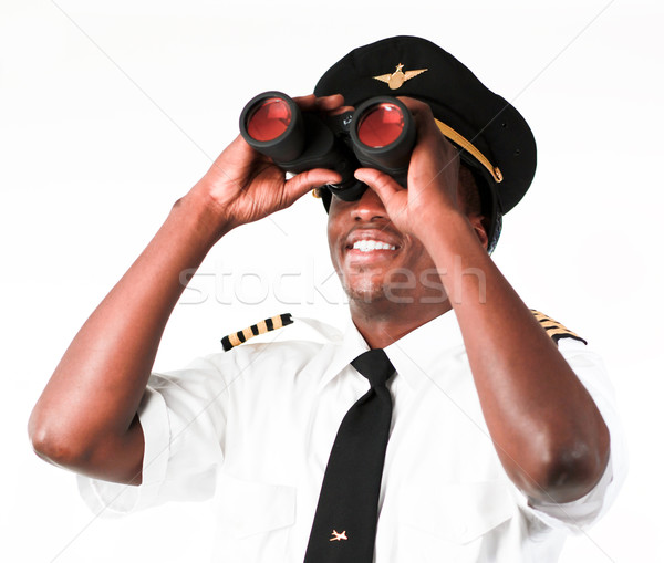 Pilóta néz látcső üzlet kéz öltöny Stock fotó © wavebreak_media
