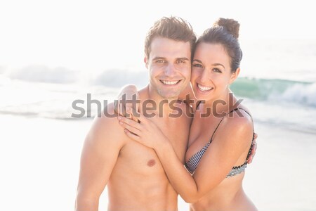 Szczęśliwy lovers plaży kobieta model lata Zdjęcia stock © wavebreak_media