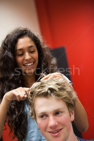 Portrait Homme salon de coiffure cheveux souriant Photo stock © wavebreak_media