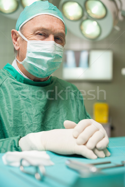 Stock fotó: Sebész · kezek · asztal · sebészi · szoba · boldog