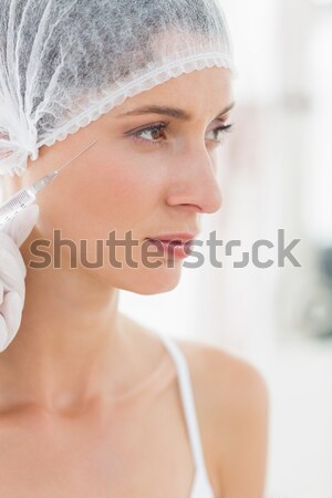 Imagine de stoc: Femeie · botox-ul · injectie · femeie · frumoasa · clinică · birou