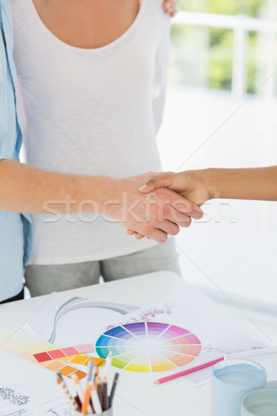 室內設計師 握手 顧客 工作室 女子 行業 商業照片 © wavebreak_media