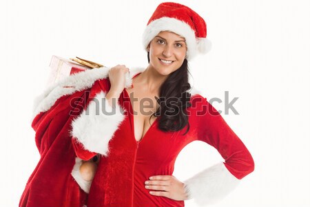 Pretty santa girl smiling at camera Stock photo © wavebreak_media