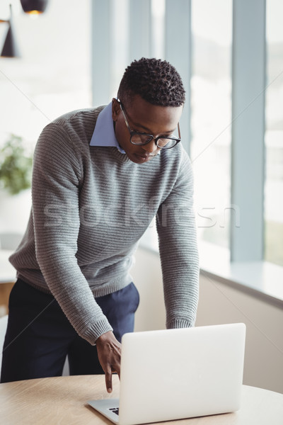 Zdjęcia stock: Uważny · wykonawczej · za · pomocą · laptopa · biurko · biuro · komputera