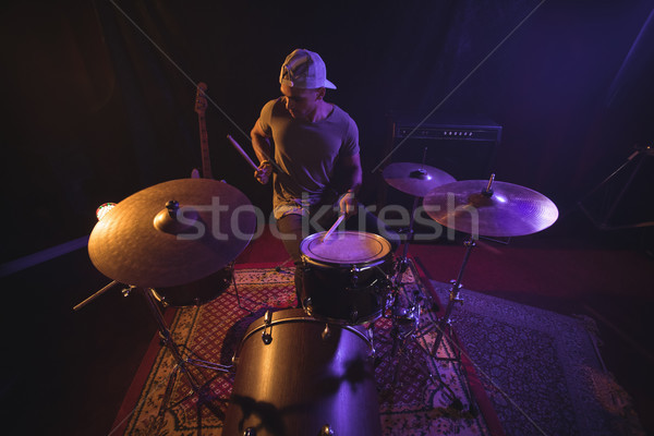 Foto stock: Masculina · batería · realizar · discoteca · vista