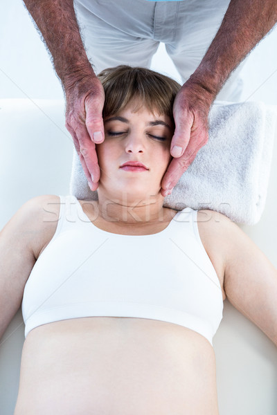 Magasról fotózva kilátás higgadt nő reiki kezelés Stock fotó © wavebreak_media