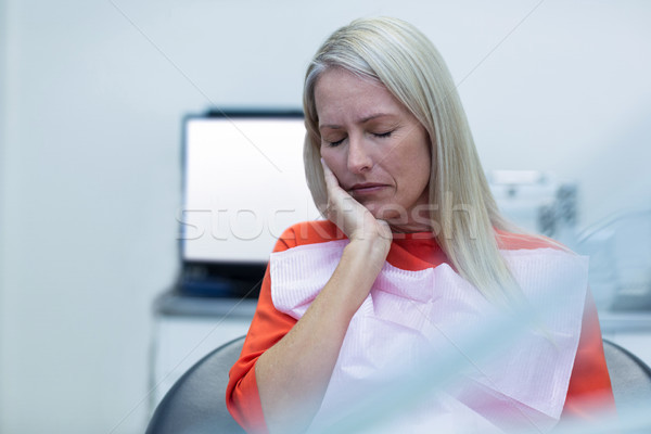 Ongelukkig vrouw kiespijn portret triest interieur Stockfoto © wavebreak_media