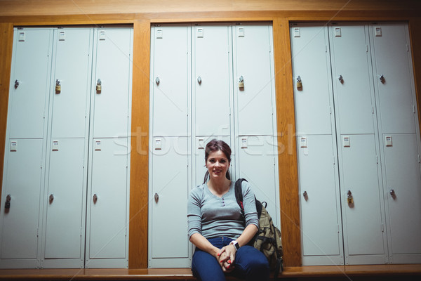 Mature student sitting in the locker room Stock photo © wavebreak_media