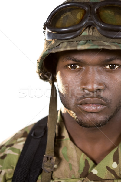Primer plano soldado blanco seguridad diversión pelota Foto stock © wavebreak_media