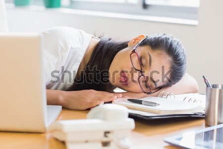 Family resting in parent against close up of dad is my hero text Stock photo © wavebreak_media