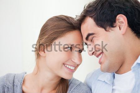 Boyfriend kissing his girlfriend in bed Stock photo © wavebreak_media