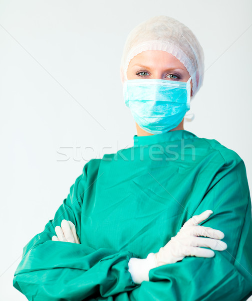 Chirurg arme pliat tineri uita aparat foto Imagine de stoc © wavebreak_media