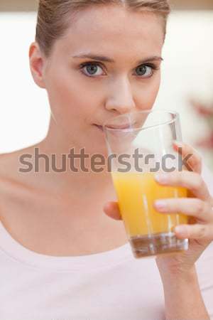 Potable jugo de naranja blanco frutas Foto stock © wavebreak_media