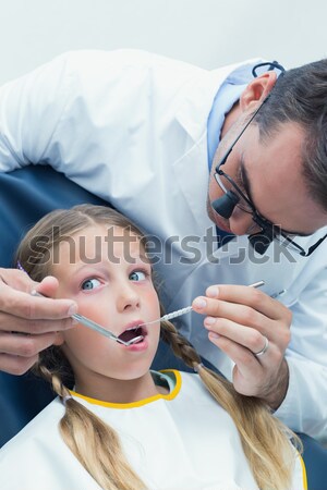ストックフォト: 歯科 · アシスタント · 調べる · 男の子 · 歯