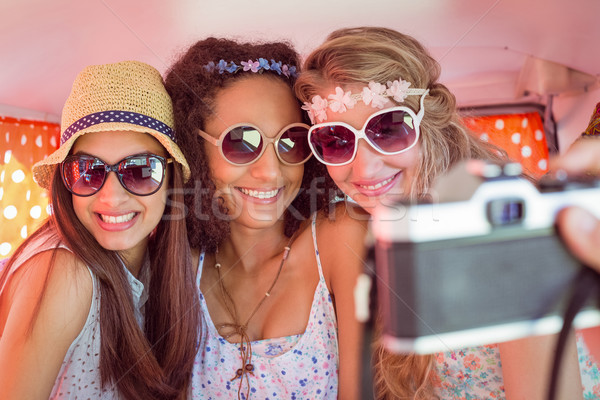 Stock photo: Hipster friends on road trip