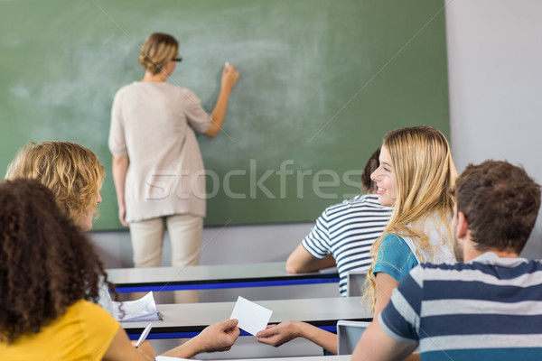 Foto d'archivio: Insegnante · insegnamento · studenti · classe · femminile · uomo