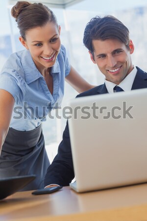 Waiter and waitress discussing over digital tablet Stock photo © wavebreak_media