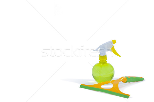 [[stock_photo]]: Détergent · spray · bouteille · fenêtre · blanche · fitness