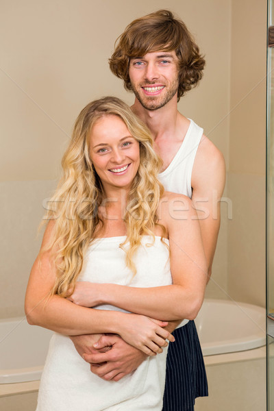 Cute couple salle de bain amour homme [[stock_photo]] © wavebreak_media