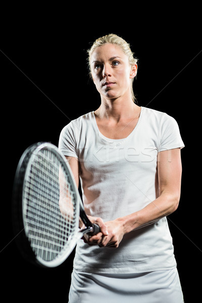 Gry rakieta tenisowa czarny sportowe kobiet Zdjęcia stock © wavebreak_media