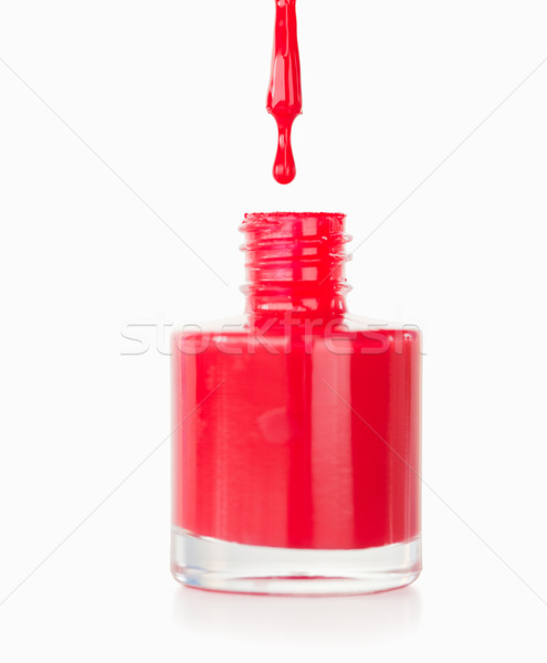 Portré piros körömlakk flaska fehér festék Stock fotó © wavebreak_media