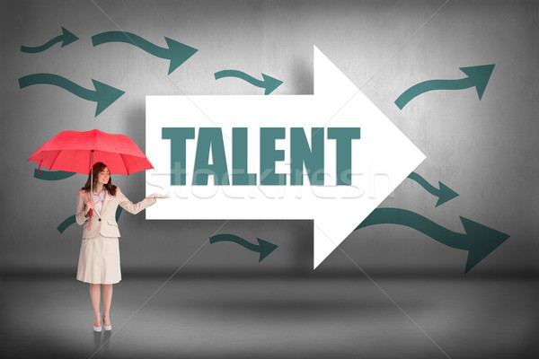 Talent pijlen wijzend woord aantrekkelijk zakenvrouw Stockfoto © wavebreak_media