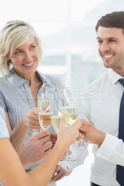 üzleti csapat pirít pezsgő iroda csoport boldog Stock fotó © wavebreak_media