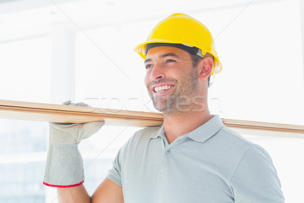 Glimlachend klusjesman hout man Stockfoto © wavebreak_media