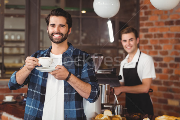 Lächelnd Hipster trinken Kaffee Barista Porträt Stock foto © wavebreak_media