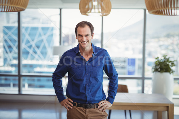 Porträt lächelnd Executive stehen Hände hip Stock foto © wavebreak_media