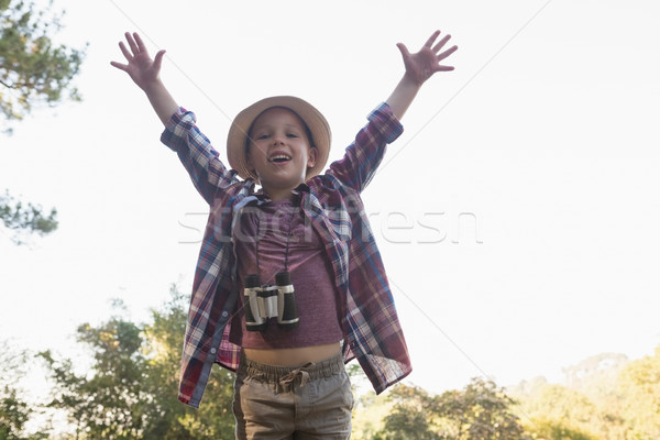 興奮した 少年 立って 腕 幸せ 森林 ストックフォト © wavebreak_media