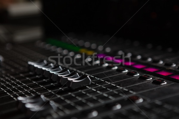 Közelkép hang keverő zenei stúdió zene hangszóró Stock fotó © wavebreak_media