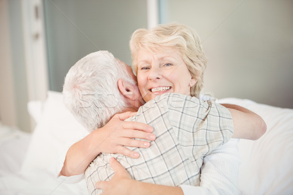 Boldog idős nő ölel férj portré Stock fotó © wavebreak_media