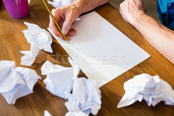 Stock photo: Portrait of hands drawing on a sheet of paper